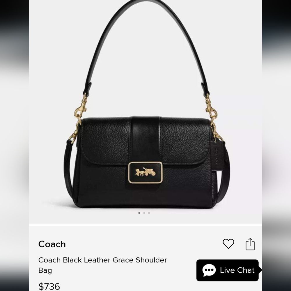 Coach Grace Shoulder Bag horse cartridge gold pendon classy leather suede pocket